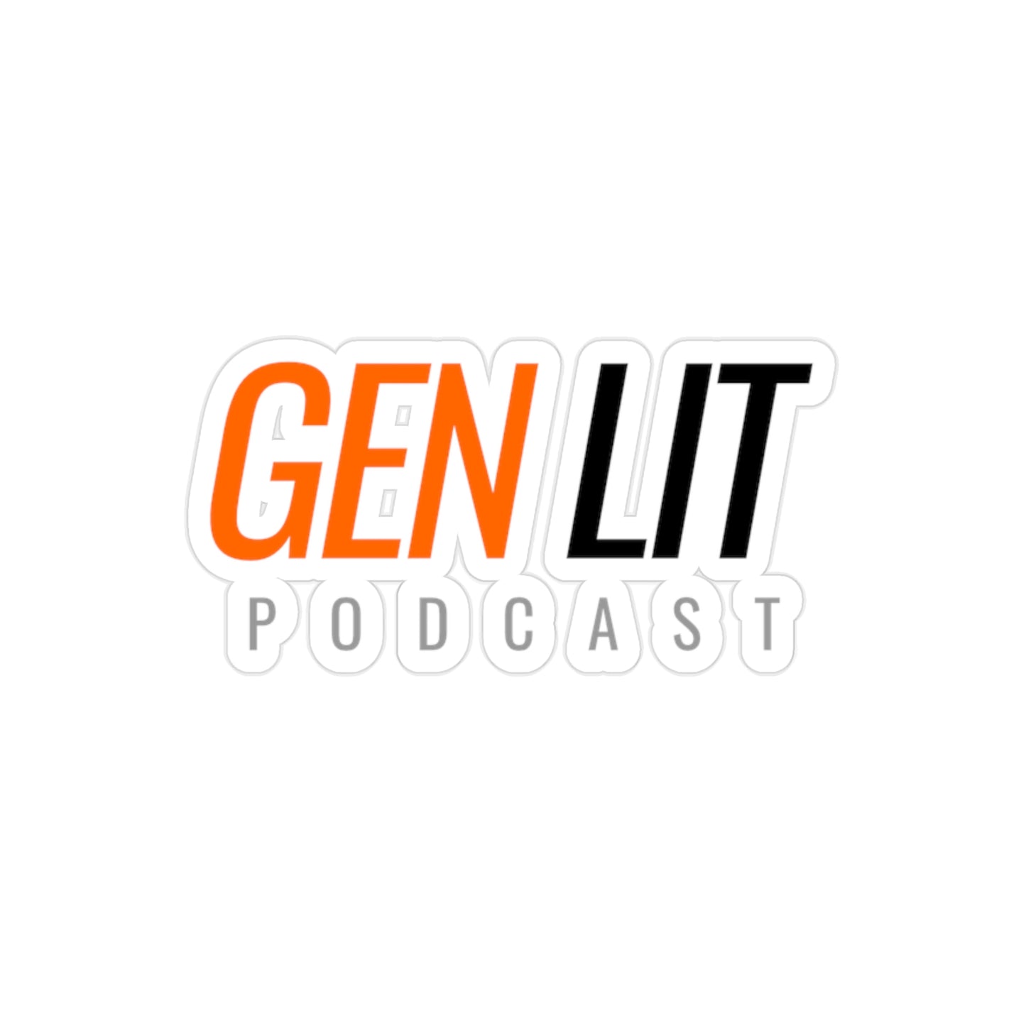 Gen Lit Podcast Transparent Outdoor Stickers